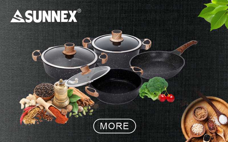 Utensílios de cozinha com revestimento de pedra médica SUNNEX