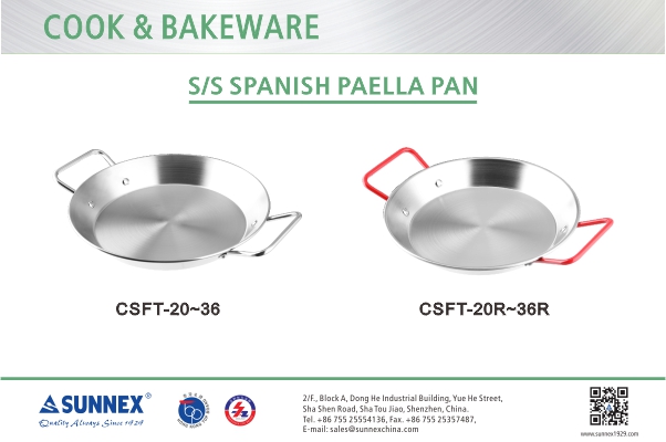 Panela de paella espanhola de aço inoxidável Sunnex