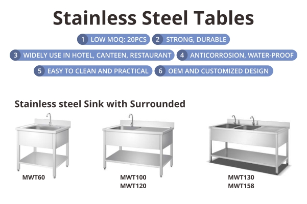 Mesa de trabalho para cozinha comercial SUNNEX