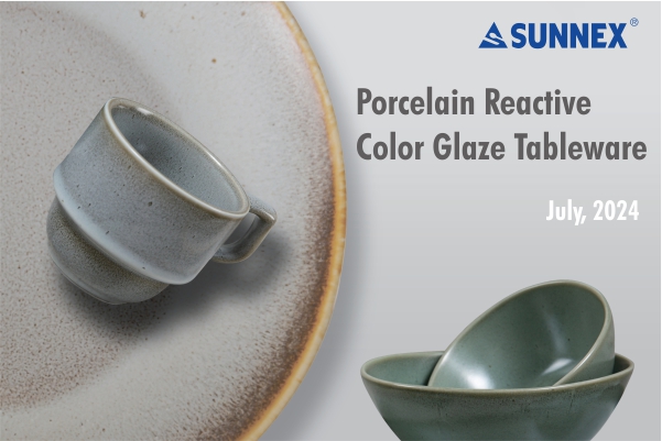 Talheres de esmalte colorido reativo de porcelana Sunnex