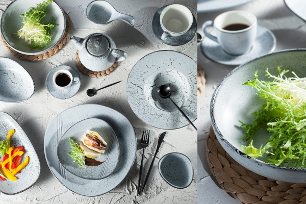 Conjunto de jantar de porcelana de cor verde