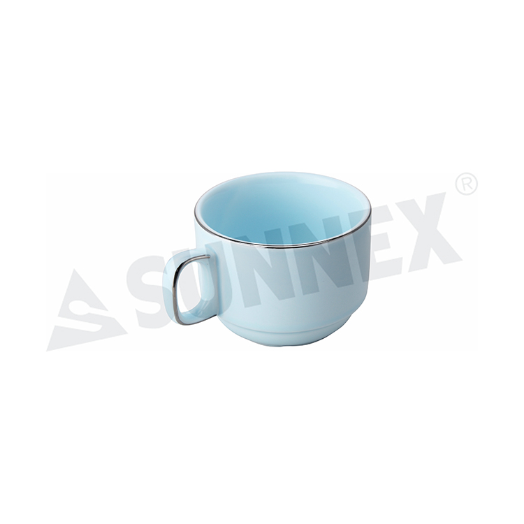 Caneca De Café De Porcelana De Cor Azul