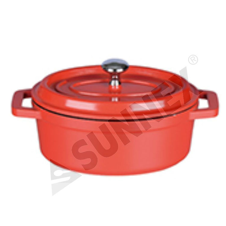 Potenciômetro de sopa clássico vermelho da mini série da cozinha com caçarola oval do punho