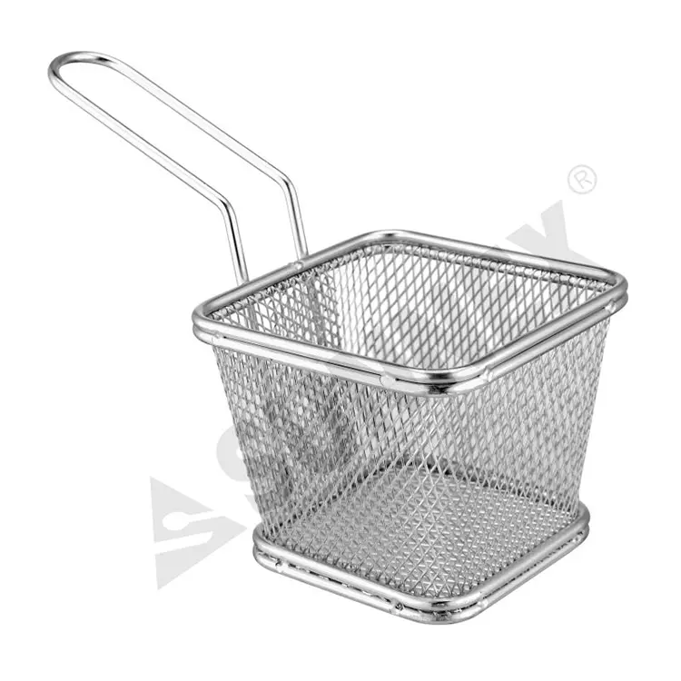 Cesta de fios quadrados cônicos de aço inoxidável